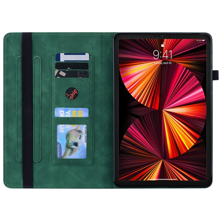 For iPad Pro 11 2022 / 2021 / 2020 / 2018 Skin Feel Solid Color Zipper Smart Leather Tablet Case