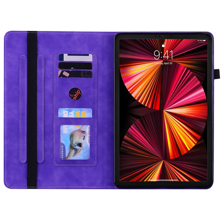 For iPad Pro 11 2022 / 2021 / 2020 / 2018 Skin Feel Solid Color Zipper Smart Leather Tablet Case