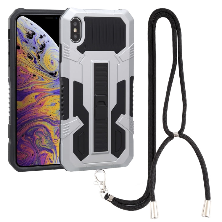 For iPhone X / XS Vanguard Lanyard Kickstand TPU + PC Phone Case