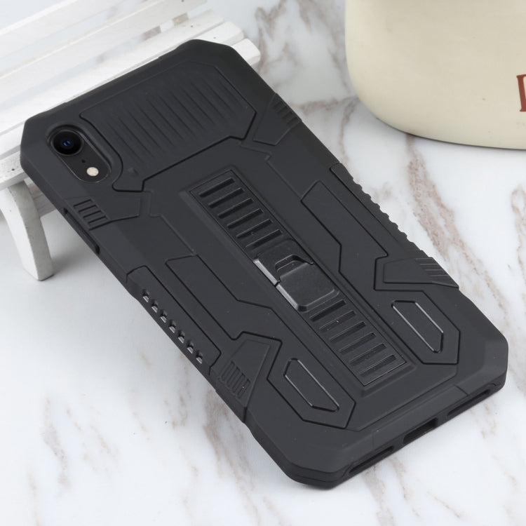 For iPhone XR Vanguard Lanyard Kickstand TPU + PC Phone Case