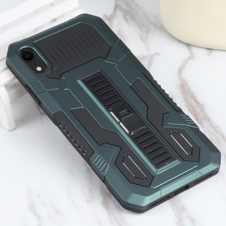 For iPhone XR Vanguard Lanyard Kickstand TPU + PC Phone Case