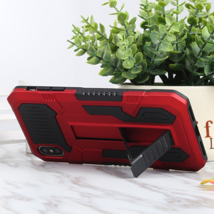 For iPhone XS Max Vanguard Lanyard Kickstand TPU + PC Phone Case