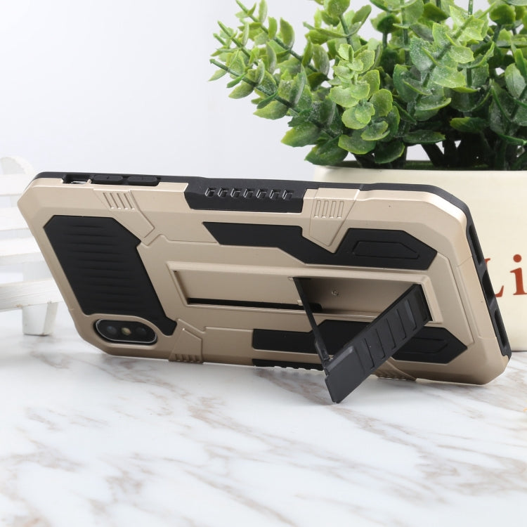 For iPhone XS Max Vanguard Lanyard Kickstand TPU + PC Phone Case