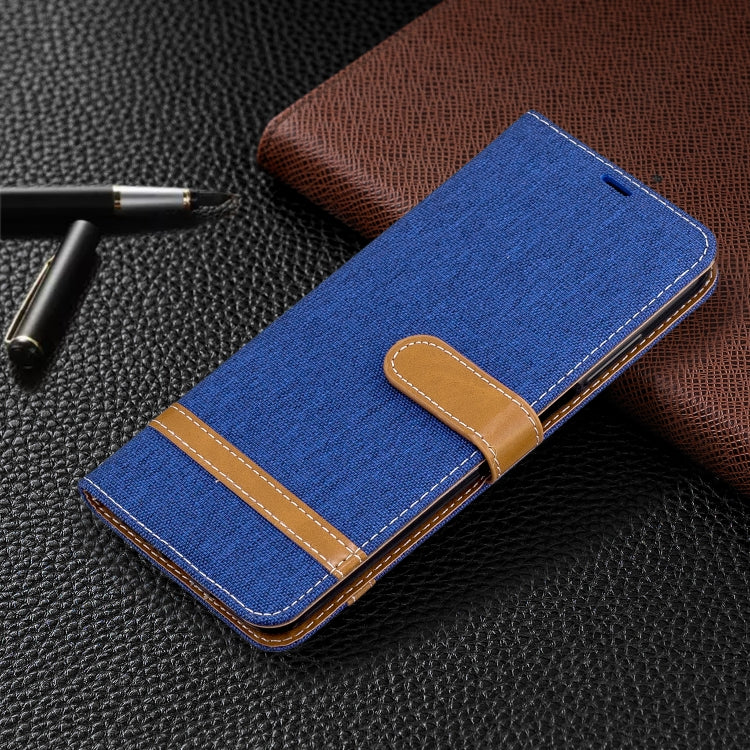 For Xiaomi Redmi K30 Color Matching Denim Texture Horizontal Flip Leather Case with Holder & Card Slots & Wallet & Lanyard