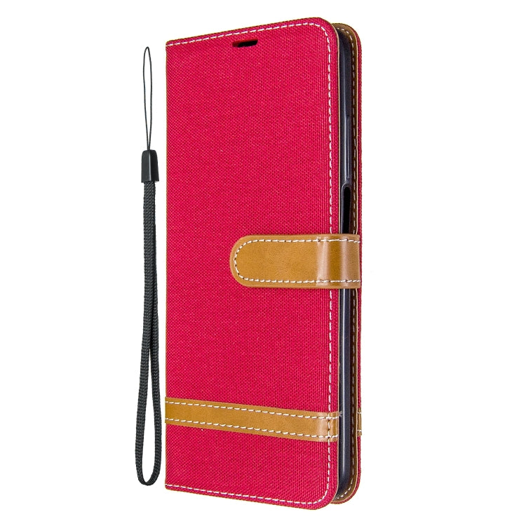 For Xiaomi Redmi K30 Color Matching Denim Texture Horizontal Flip Leather Case with Holder & Card Slots & Wallet & Lanyard