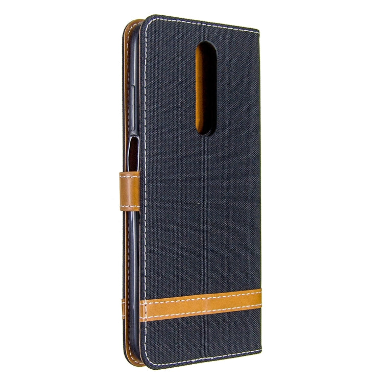 For Xiaomi Redmi K30 Color Matching Denim Texture Horizontal Flip Leather Case with Holder & Card Slots & Wallet & Lanyard