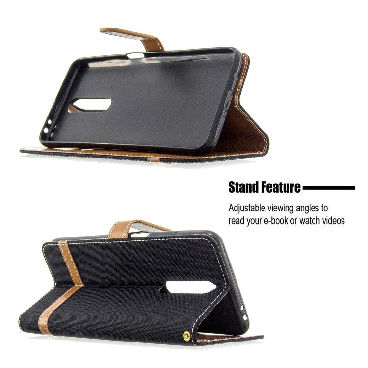 For Xiaomi Redmi K30 Color Matching Denim Texture Horizontal Flip Leather Case with Holder & Card Slots & Wallet & Lanyard