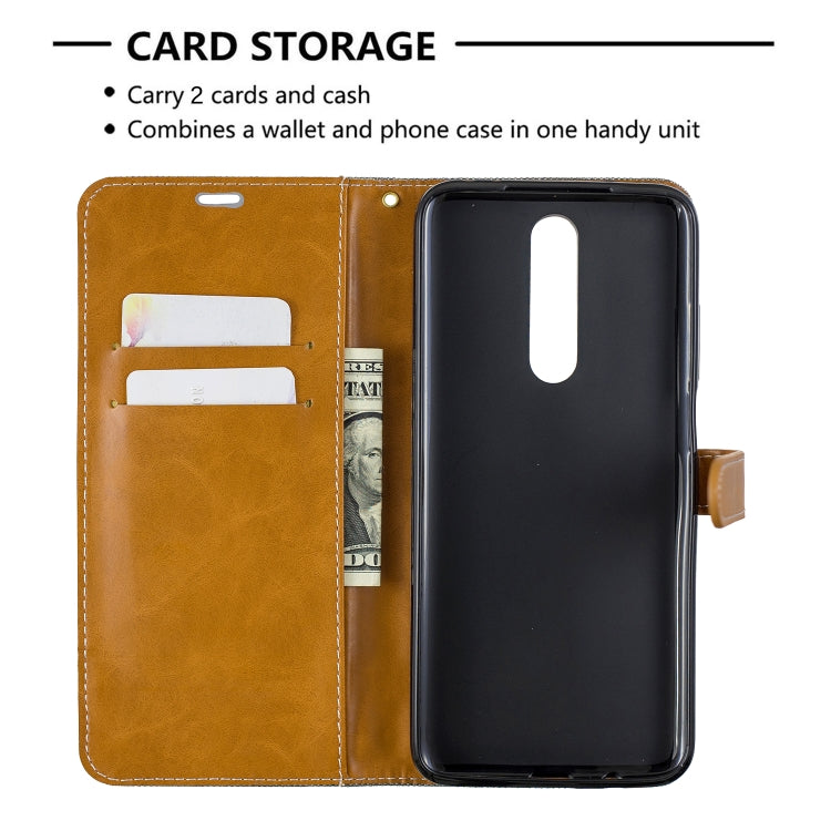For Xiaomi Redmi K30 Color Matching Denim Texture Horizontal Flip Leather Case with Holder & Card Slots & Wallet & Lanyard