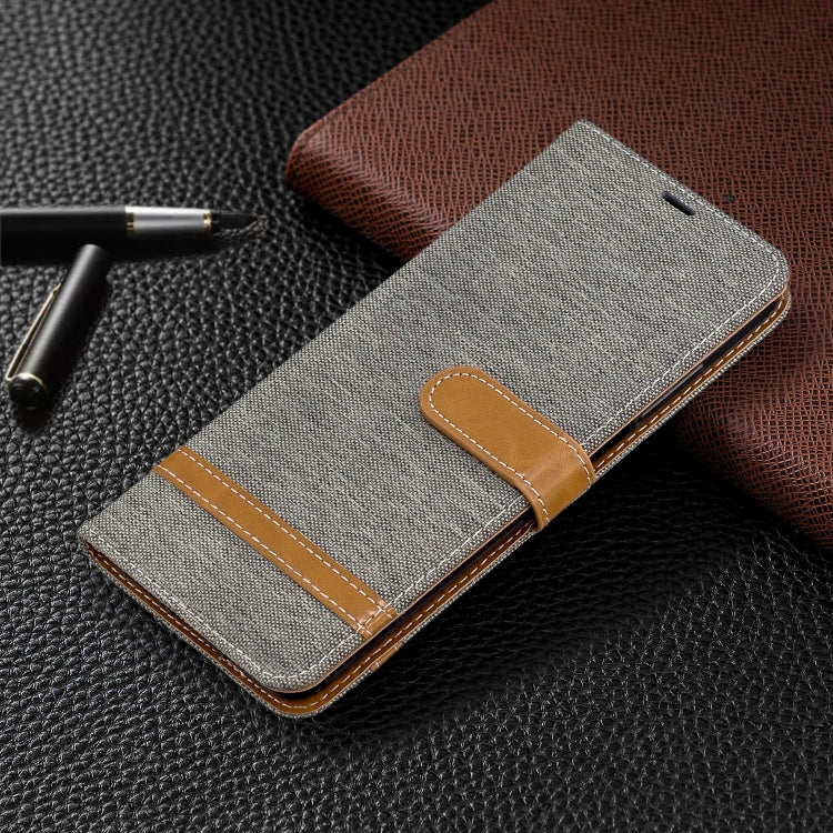 For Xiaomi Redmi K30 Color Matching Denim Texture Horizontal Flip Leather Case with Holder & Card Slots & Wallet & Lanyard