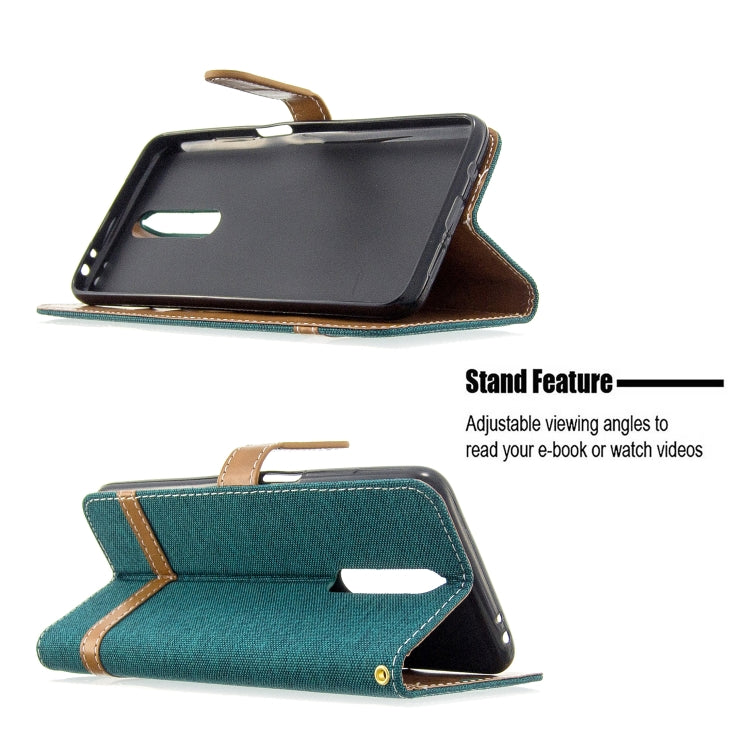 For Xiaomi Redmi K30 Color Matching Denim Texture Horizontal Flip Leather Case with Holder & Card Slots & Wallet & Lanyard