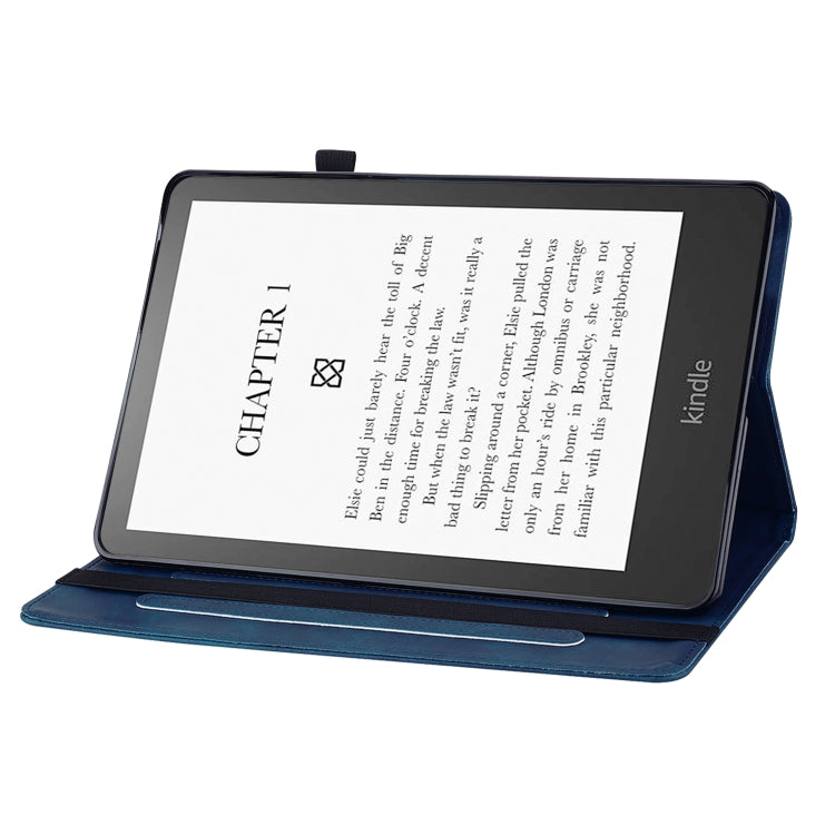 For Amazon Kindle Paperwhite 5 2021 Skin Feel Solid Color Zipper Smart Leather Tablet Case