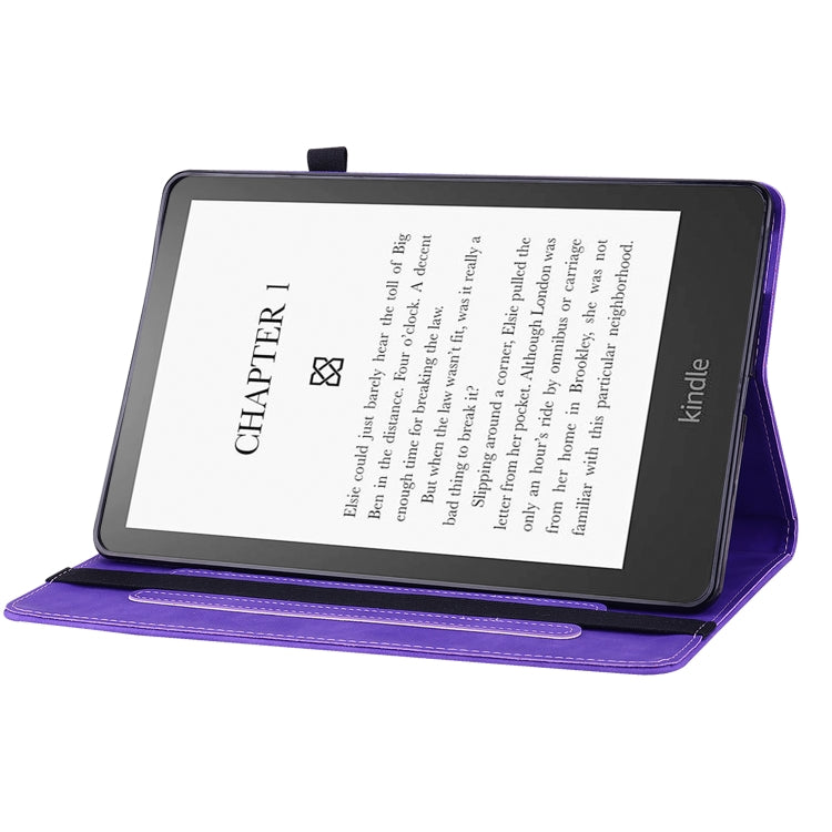 For Amazon Kindle Paperwhite 5 2021 Skin Feel Solid Color Zipper Smart Leather Tablet Case