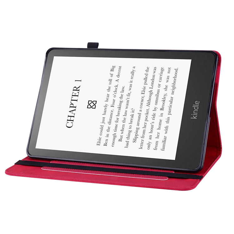 For Amazon Kindle Paperwhite 5 2021 Skin Feel Solid Color Zipper Smart Leather Tablet Case