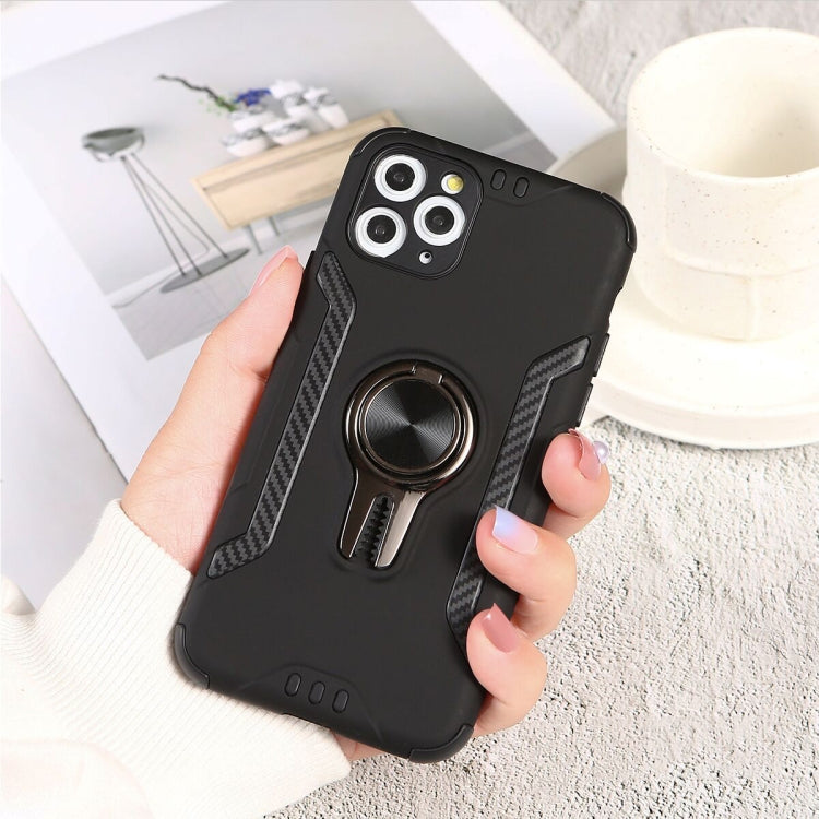 For iPhone 11 Pro Max Shockproof TPU + PC Case with Ring Holder