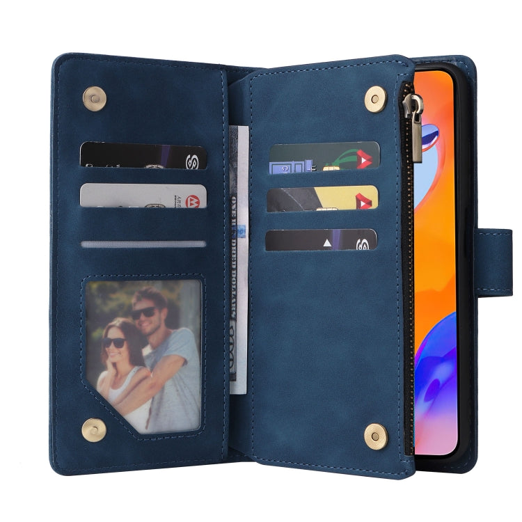 For Xiaomi Redmi Note 11 Pro International Multifunctional Frosted Zipper Wallet Leather Phone Case