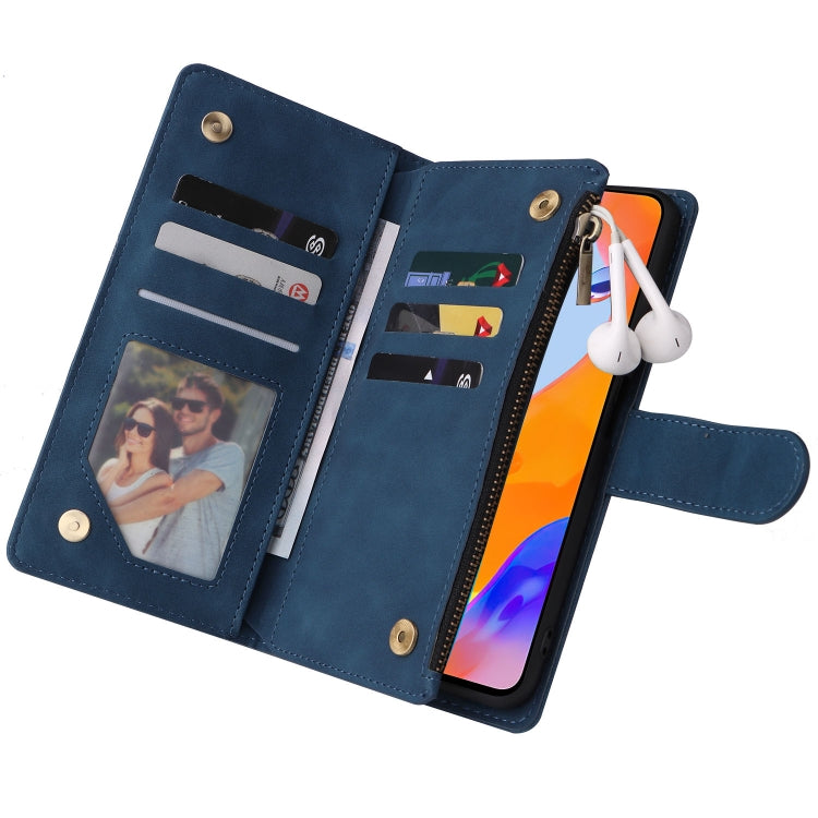 For Xiaomi Redmi Note 11 Pro International Multifunctional Frosted Zipper Wallet Leather Phone Case