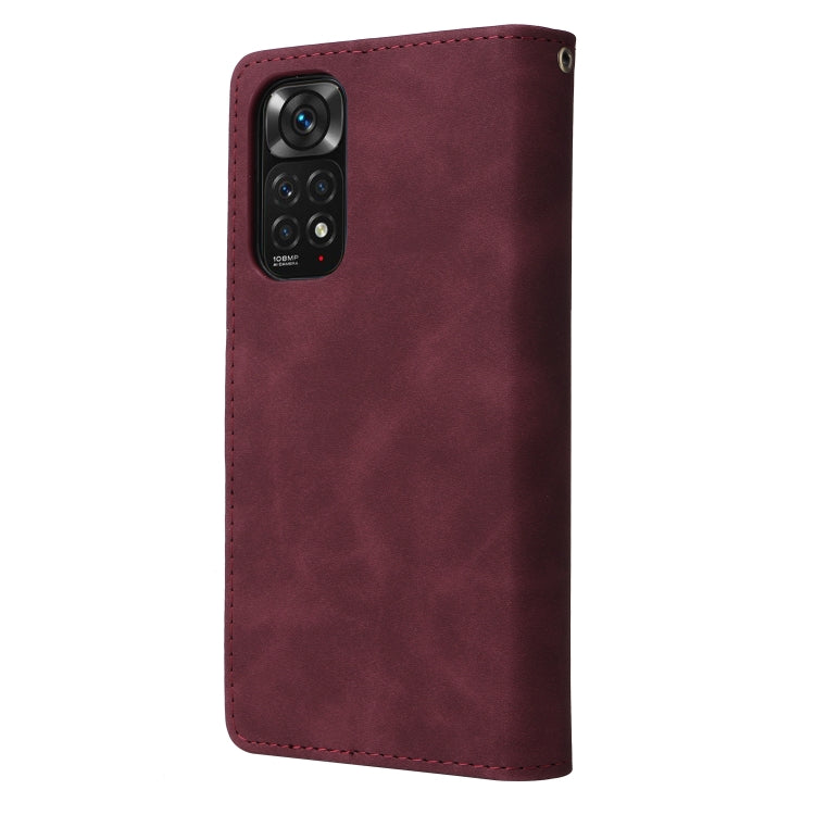 For Xiaomi Redmi Note 11 Pro International Multifunctional Frosted Zipper Wallet Leather Phone Case