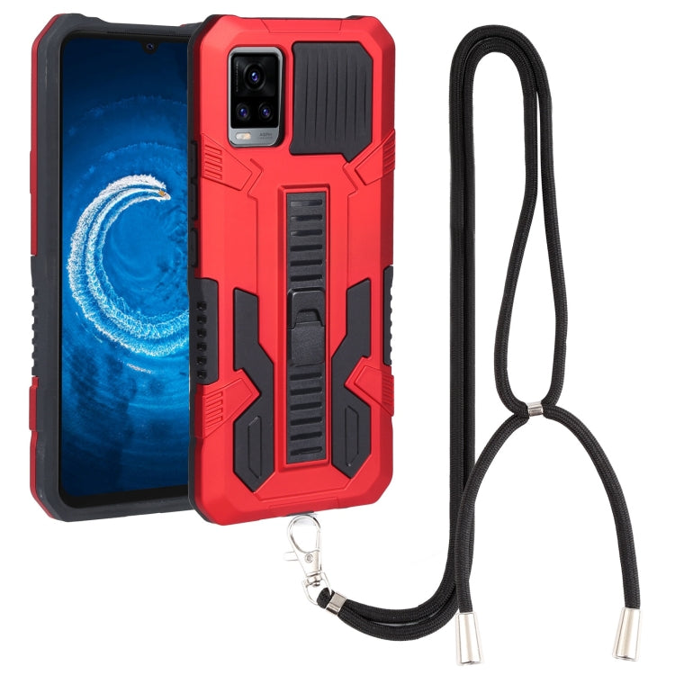 For vivo V20 Vanguard Lanyard Kickstand TPU + PC Phone Case
