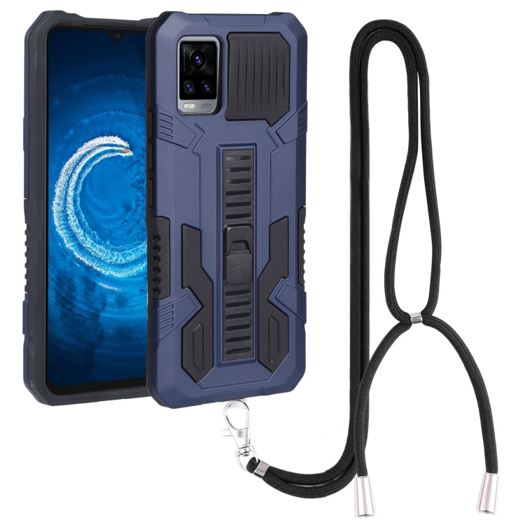 For vivo V20 Vanguard Lanyard Kickstand TPU + PC Phone Case