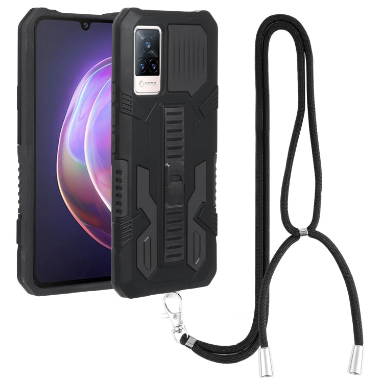 For vivo V21 Vanguard Lanyard Kickstand TPU + PC Phone Case