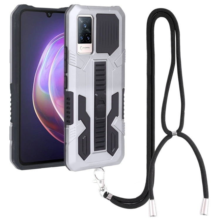 For vivo V21e Vanguard Lanyard Kickstand TPU + PC Phone Case
