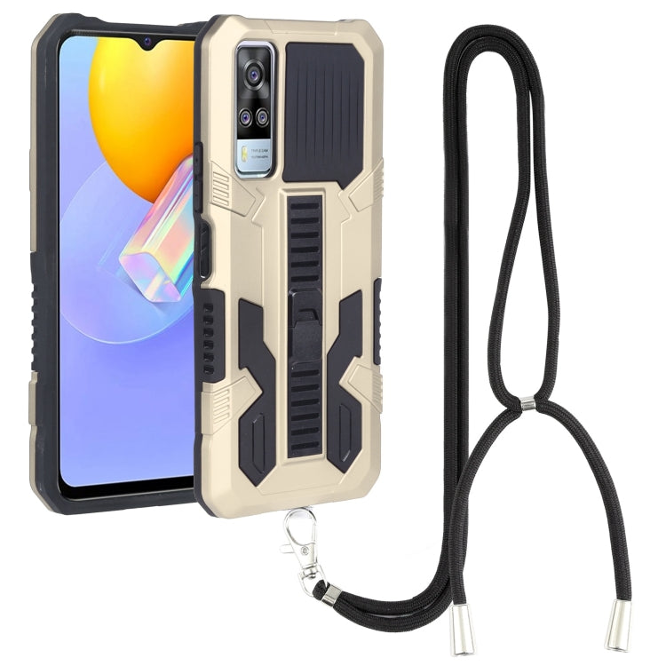 For vivo Y51 2020 December Vanguard Lanyard Kickstand TPU + PC Phone Case