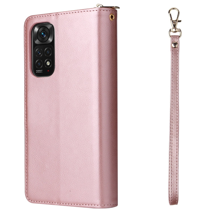 For Xiaomi Redmi Note 11S 9 Card Slots Zipper Wallet Bag Leather Phone Case