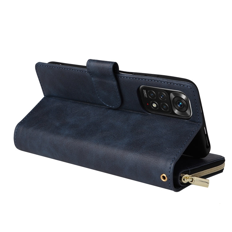 For Xiaomi Redmi Note 11S 9 Card Slots Zipper Wallet Bag Leather Phone Case