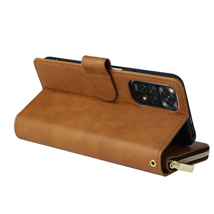 For Xiaomi Redmi Note 11S 9 Card Slots Zipper Wallet Bag Leather Phone Case