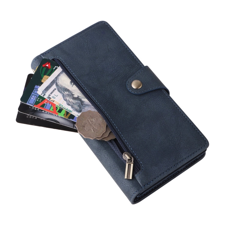 For OnePlus 10 Pro 5G Rivet Buckle 9 Cards Three Fold Leather Phone Case