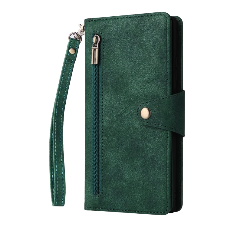 For Xiaomi 11T Rivet Buckle 9 Cards Three Fold Leather Phone Case