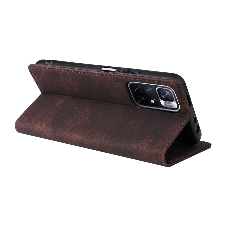 For Xiaomi Redmi Note 11 4G International Simple Suction Closure Leather Phone Case