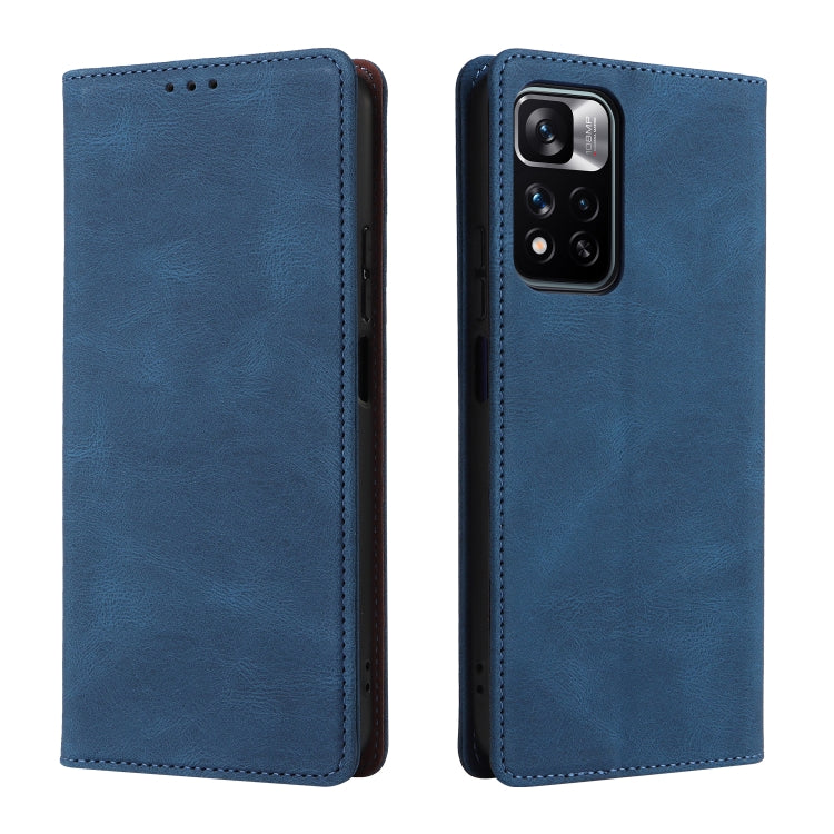 For Xiaomi Redmi Note 11 Pro Simple Suction Closure Leather Phone Case