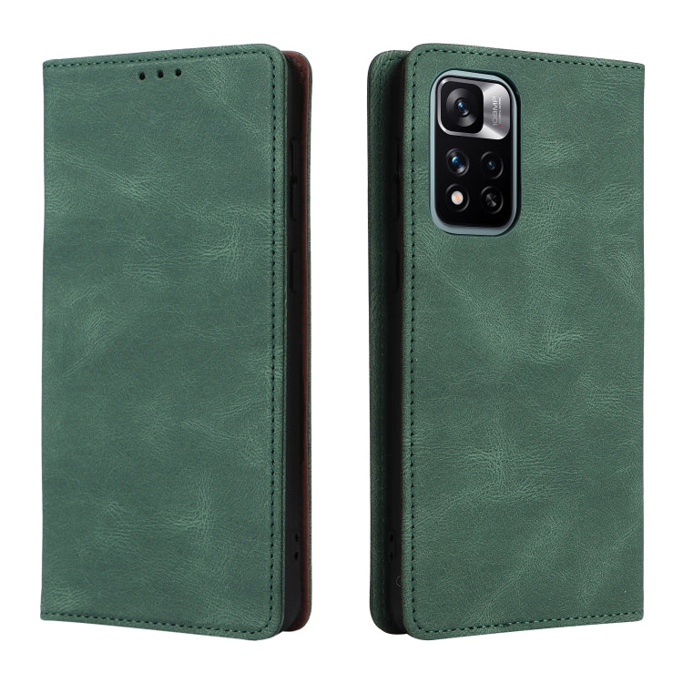 For Xiaomi Redmi Note 11 Pro 5G Simple Suction Closure Leather Phone Case