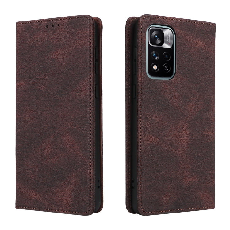 For Xiaomi Redmi Note 11 Pro 5G Simple Suction Closure Leather Phone Case