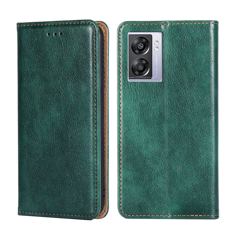 For OPPO A57 5G 2022 / Realme Q5i Pure Color Magnetic Leather Phone Case