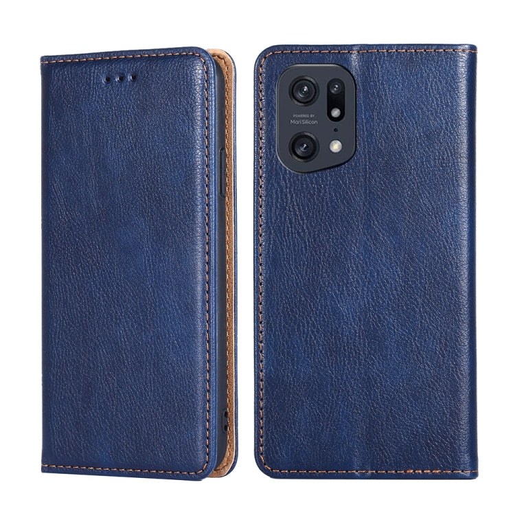 For OPPO Find X5 Pro Pure Color Magnetic Leather Phone Case
