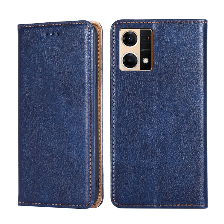 For OPPO Reno7 4G / F21 Pro 4G Pure Color Magnetic Leather Phone Case