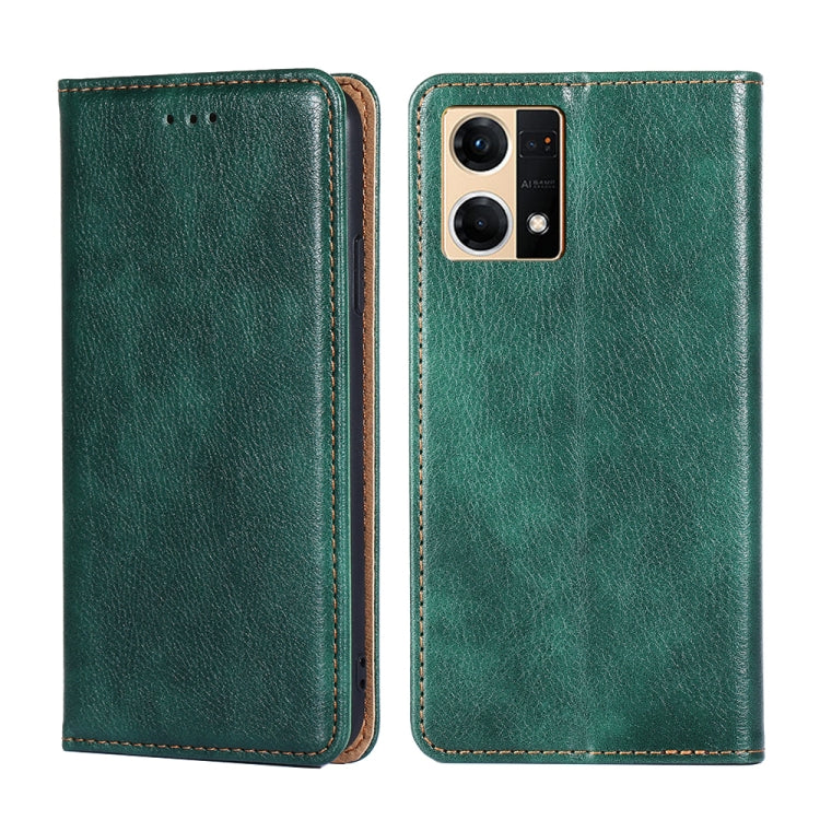 For OPPO Reno7 4G / F21 Pro 4G Pure Color Magnetic Leather Phone Case
