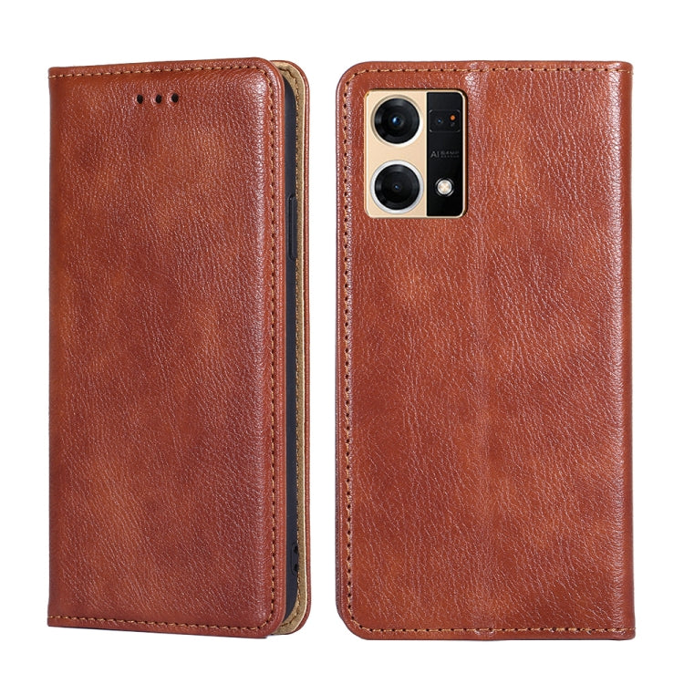 For OPPO Reno7 4G / F21 Pro 4G Pure Color Magnetic Leather Phone Case