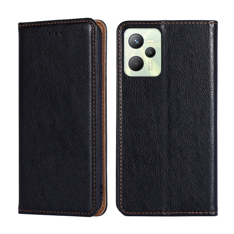For OPPO Realme C35 Pure Color Magnetic Leather Phone Case