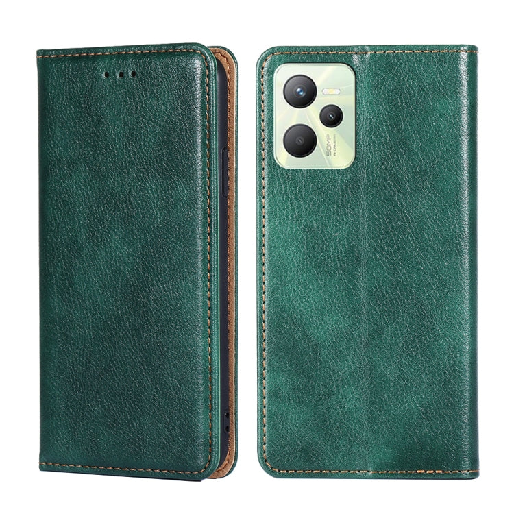 For OPPO Realme C35 Pure Color Magnetic Leather Phone Case