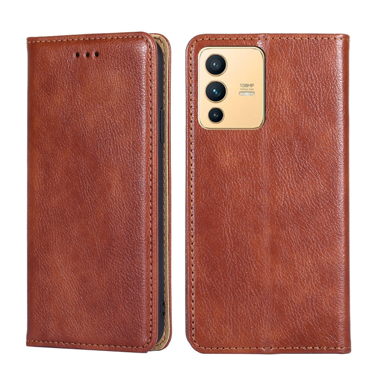For vivo S12 / V23 5G Pure Color Magnetic Leather Phone Case
