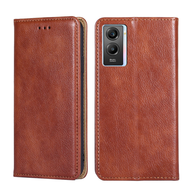 For vivo Y55s 5G Pure Color Magnetic Leather Phone Case