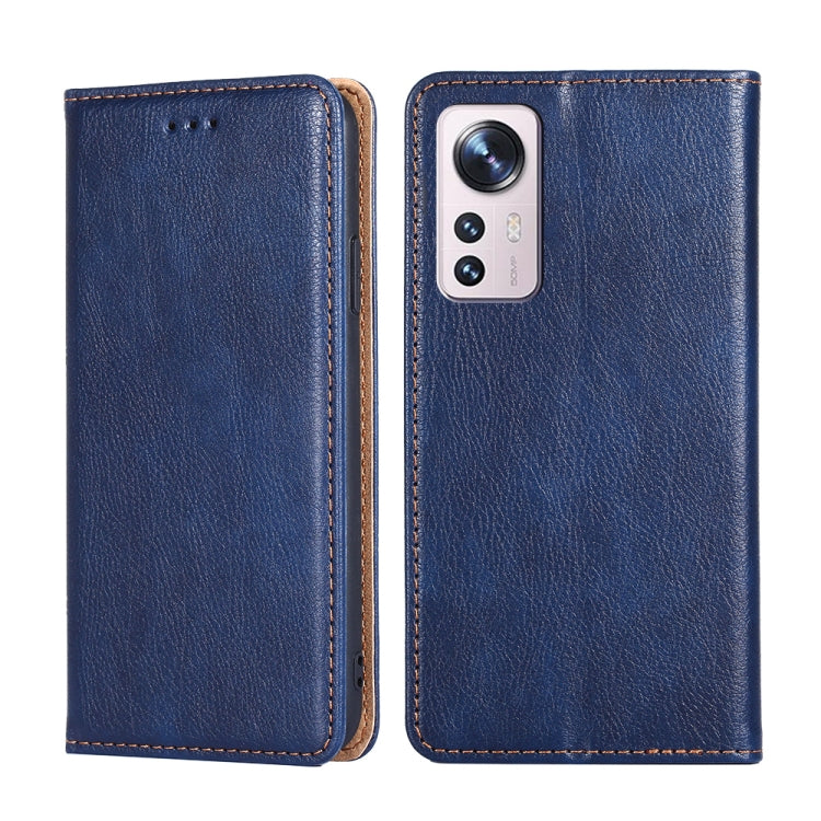 For Xiaomi 12 Pro Pure Color Magnetic Leather Phone Case