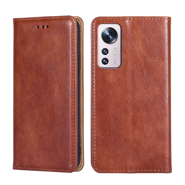 For Xiaomi 12 Pro Pure Color Magnetic Leather Phone Case
