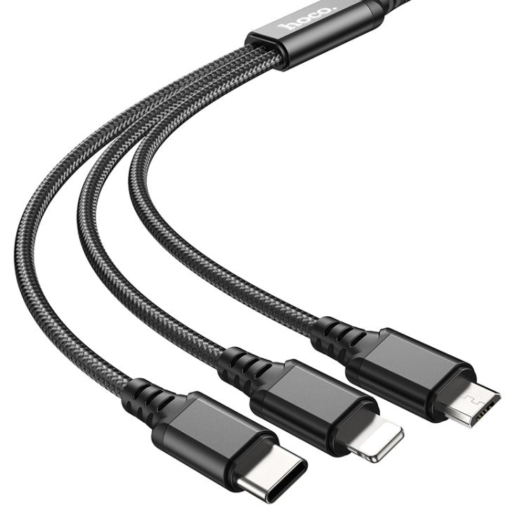 hoco X76 3 in 1 2A 8 Pin+USB-C / Type-C+Micro USB Super Charging Cable,Length: 1m