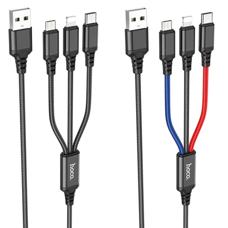 hoco X76 3 in 1 2A 8 Pin+USB-C / Type-C+Micro USB Super Charging Cable,Length: 1m