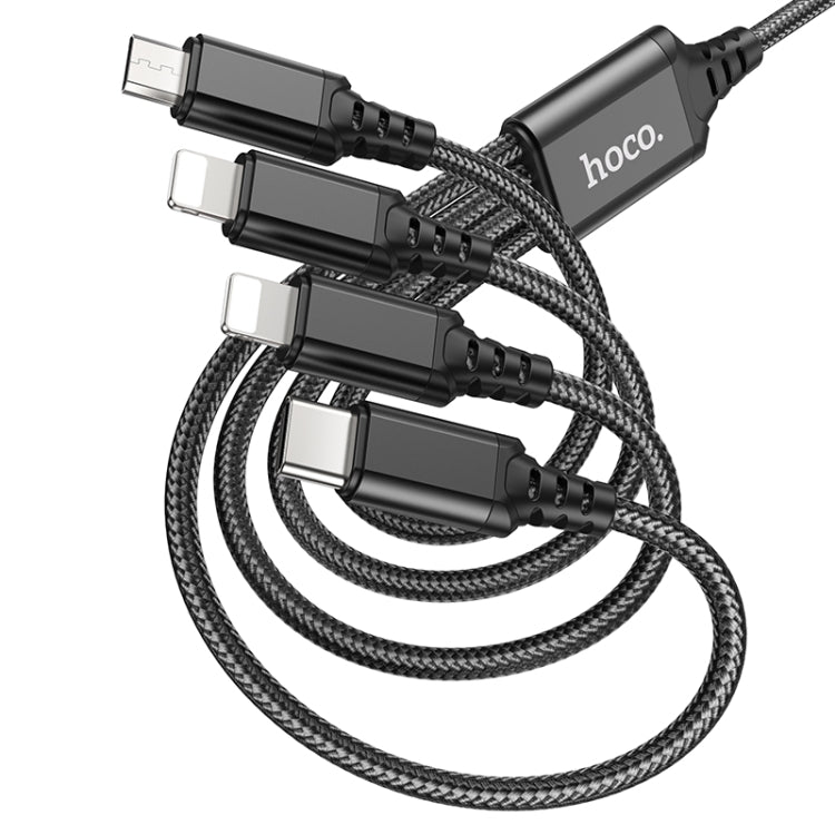 hoco X76 4 in 1 2A Dual 8 Pin + USB-C / Type-C + Micro USB Super Charging Cable,Length: 1m