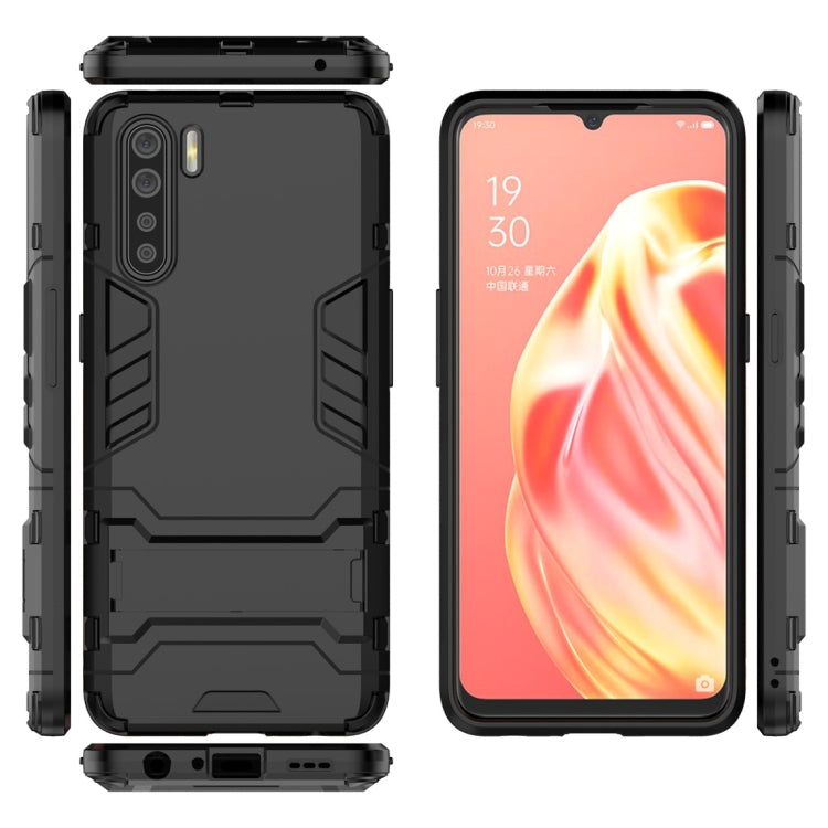 For OPPO A91 PC + TPU Shockproof Protective Case with Holder